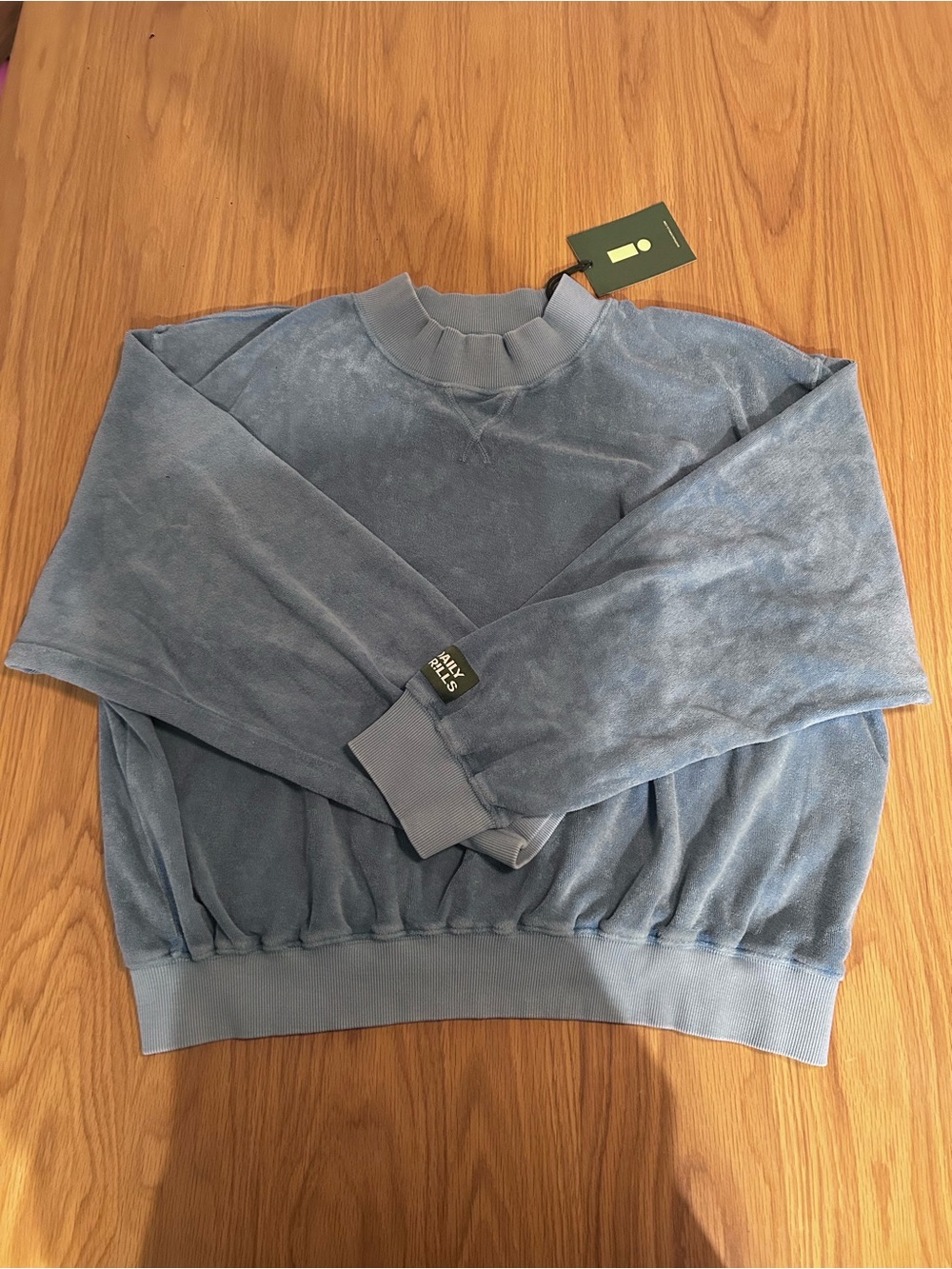 Daily Drills Terry Vintage Crew - Sunbleached Malibu Blue Size M/L NWT - Picture 5 of 11